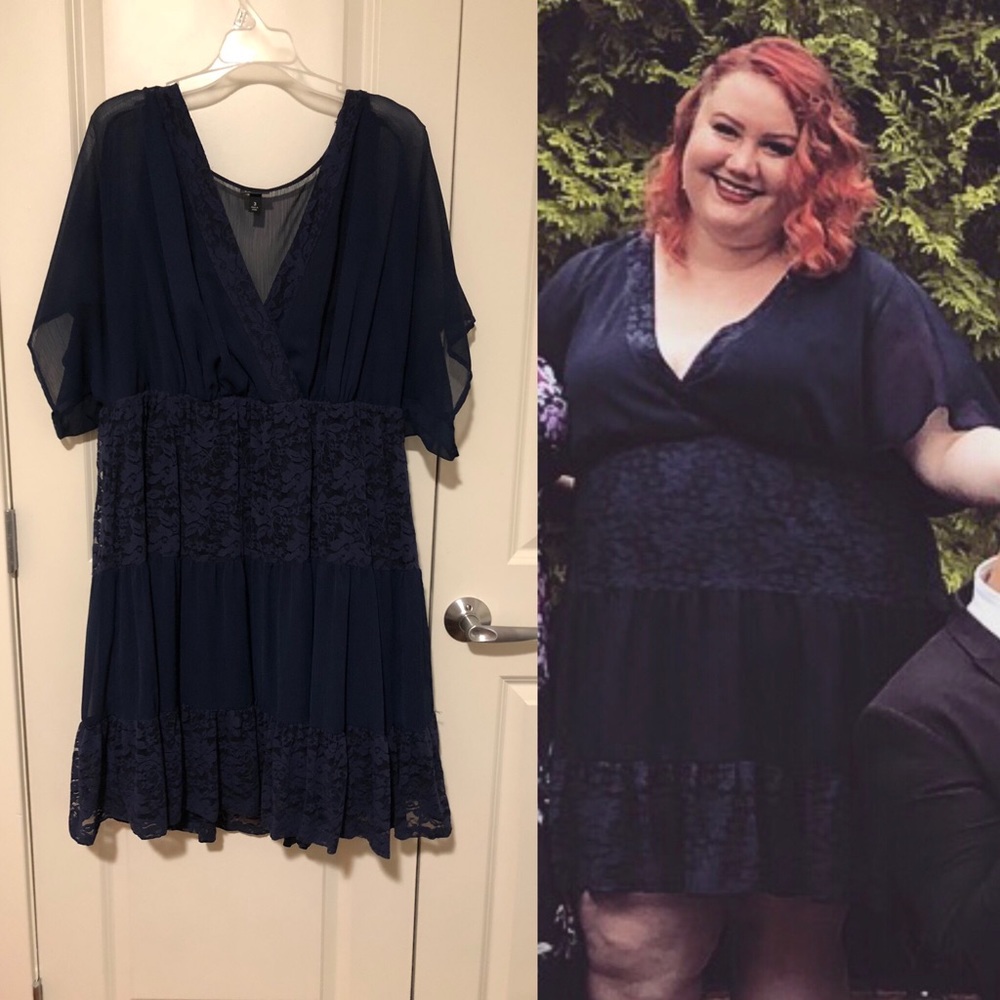 Navy Blue and Lace Torrid Dress